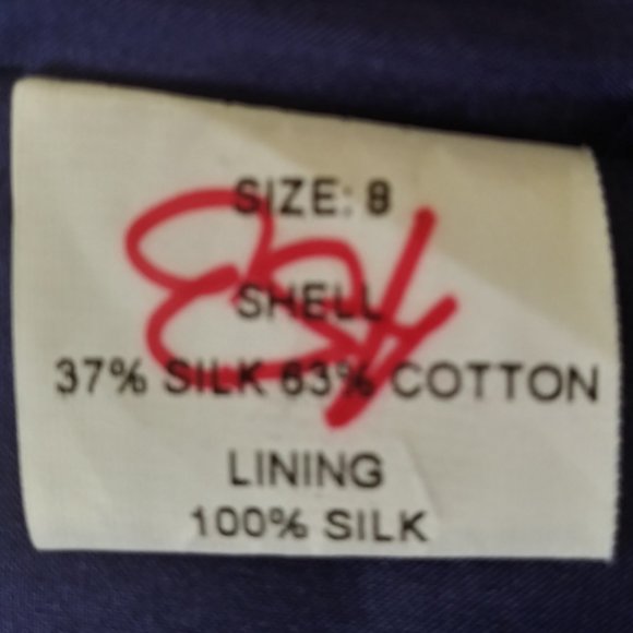 Lela Rose Blue Silk One Shoulder Cocktail Dress 8 - Picture 5 of 6